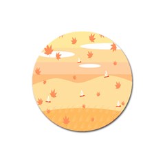 Dragonfly Leaf Orange Magnet 3  (round) by Mariart