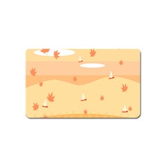 Dragonfly Leaf Orange Magnet (name Card) by Mariart