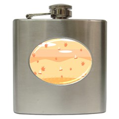 Dragonfly Leaf Orange Hip Flask (6 Oz) by Mariart