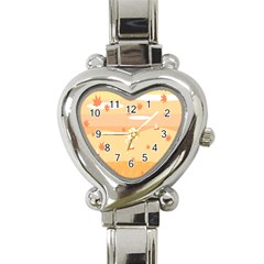 Dragonfly Leaf Orange Heart Italian Charm Watch by Mariart