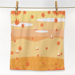 Dragonfly Leaf Orange Face Towel by Mariart