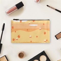 Dragonfly Leaf Orange Cosmetic Bag (small)  by Mariart