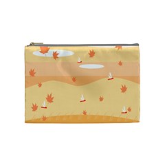 Dragonfly Leaf Orange Cosmetic Bag (medium)  by Mariart