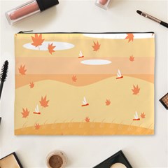 Dragonfly Leaf Orange Cosmetic Bag (xl)