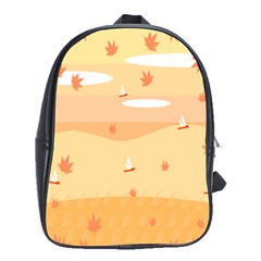 Dragonfly Leaf Orange School Bags(large)  by Mariart