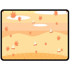 Dragonfly Leaf Orange Fleece Blanket (large)  by Mariart