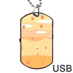 Dragonfly Leaf Orange Dog Tag USB Flash (Two Sides) Front