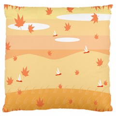 Dragonfly Leaf Orange Large Cushion Case (one Side) by Mariart