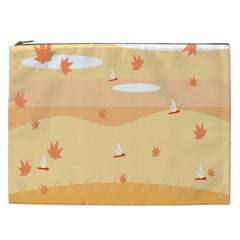 Dragonfly Leaf Orange Cosmetic Bag (xxl)  by Mariart