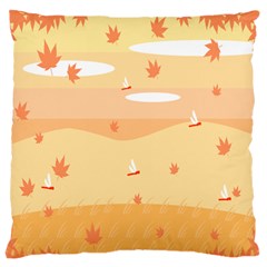 Dragonfly Leaf Orange Large Flano Cushion Case (one Side) by Mariart