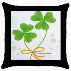 Flower Floralleaf Green Reboon Throw Pillow Case (black) by Mariart