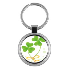 Flower Floralleaf Green Reboon Key Chains (round)  by Mariart