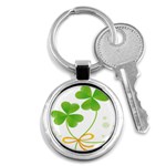 Flower Floralleaf Green Reboon Key Chains (Round)  Front