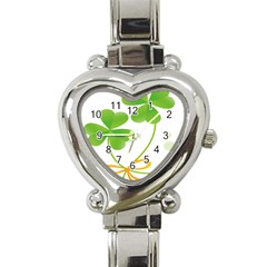 Flower Floralleaf Green Reboon Heart Italian Charm Watch