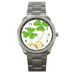 Flower Floralleaf Green Reboon Sport Metal Watch by Mariart