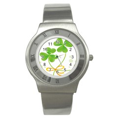 Flower Floralleaf Green Reboon Stainless Steel Watch by Mariart