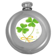 Flower Floralleaf Green Reboon Round Hip Flask (5 Oz) by Mariart