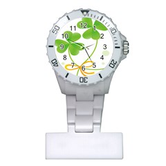 Flower Floralleaf Green Reboon Plastic Nurses Watch by Mariart