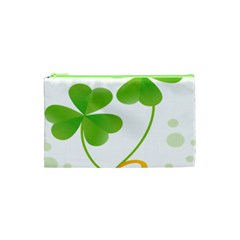 Flower Floralleaf Green Reboon Cosmetic Bag (xs) by Mariart