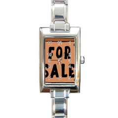 For Sale Sign Black Brown Rectangle Italian Charm Watch