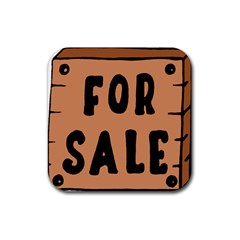 For Sale Sign Black Brown Rubber Coaster (square)  by Mariart