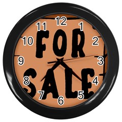 For Sale Sign Black Brown Wall Clocks (black) by Mariart