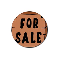 For Sale Sign Black Brown Rubber Coaster (round)  by Mariart