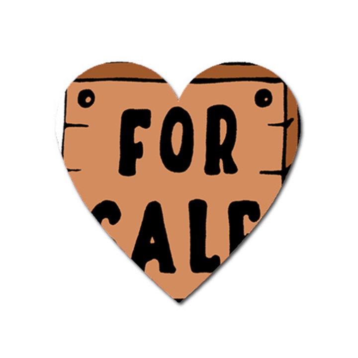 For Sale Sign Black Brown Heart Magnet