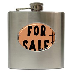 For Sale Sign Black Brown Hip Flask (6 Oz) by Mariart