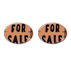 For Sale Sign Black Brown Cufflinks (oval) by Mariart