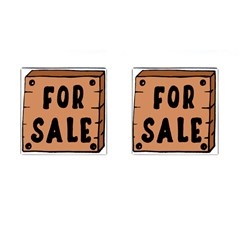 For Sale Sign Black Brown Cufflinks (square) by Mariart