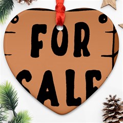 For Sale Sign Black Brown Heart Ornament (two Sides) by Mariart