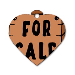 For Sale Sign Black Brown Dog Tag Heart (one Side) by Mariart