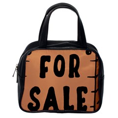 For Sale Sign Black Brown Classic Handbags (one Side) by Mariart