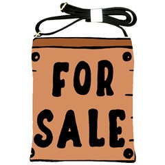 For Sale Sign Black Brown Shoulder Sling Bags by Mariart