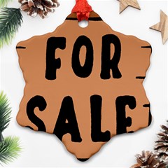 For Sale Sign Black Brown Snowflake Ornament (two Sides) by Mariart