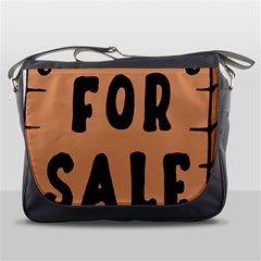 For Sale Sign Black Brown Messenger Bags by Mariart