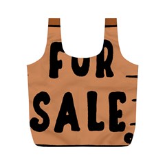 For Sale Sign Black Brown Full Print Recycle Bags (m)  by Mariart