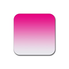 Gradients Pink White Rubber Coaster (square) 