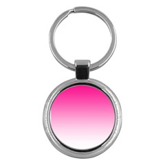 Gradients Pink White Key Chains (round)  by Mariart