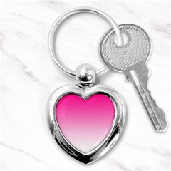 Gradients Pink White Key Chains (heart)  by Mariart