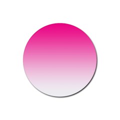 Gradients Pink White Rubber Coaster (round) 