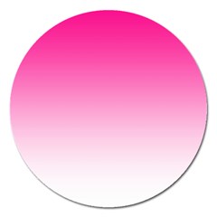 Gradients Pink White Magnet 5  (round) by Mariart