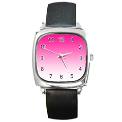 Gradients Pink White Square Metal Watch