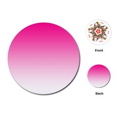 Gradients Pink White Playing Cards (round)  by Mariart