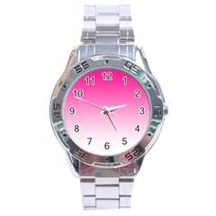 Gradients Pink White Stainless Steel Analogue Watch by Mariart