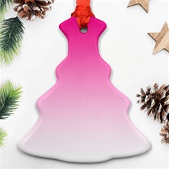 Gradients Pink White Christmas Tree Ornament (two Sides) by Mariart