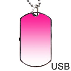 Gradients Pink White Dog Tag Usb Flash (two Sides) by Mariart