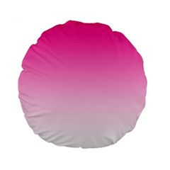 Gradients Pink White Standard 15  Premium Round Cushions by Mariart