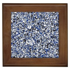 Electric Blue Blend Stone Glass Framed Tiles by Mariart